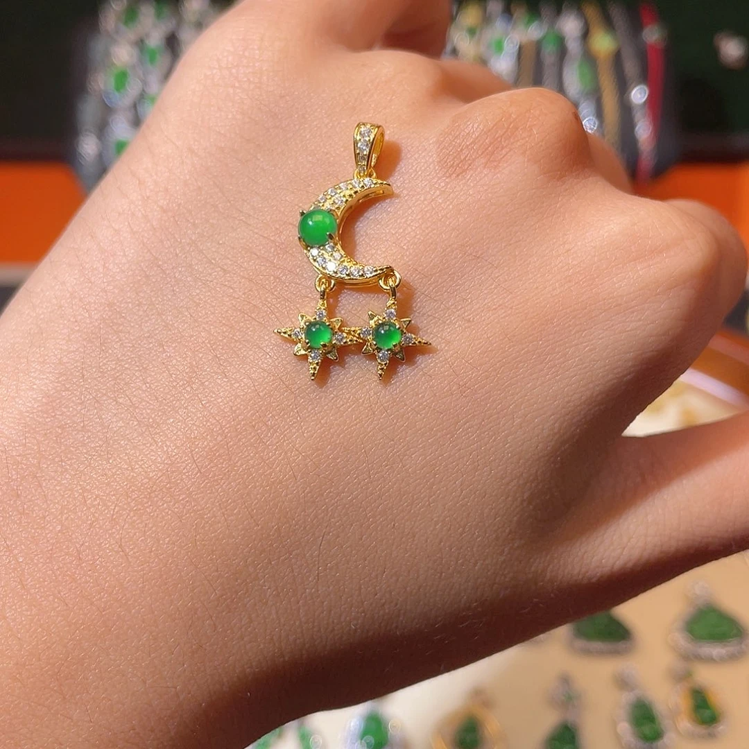 翡翠银S925镶嵌颈饰