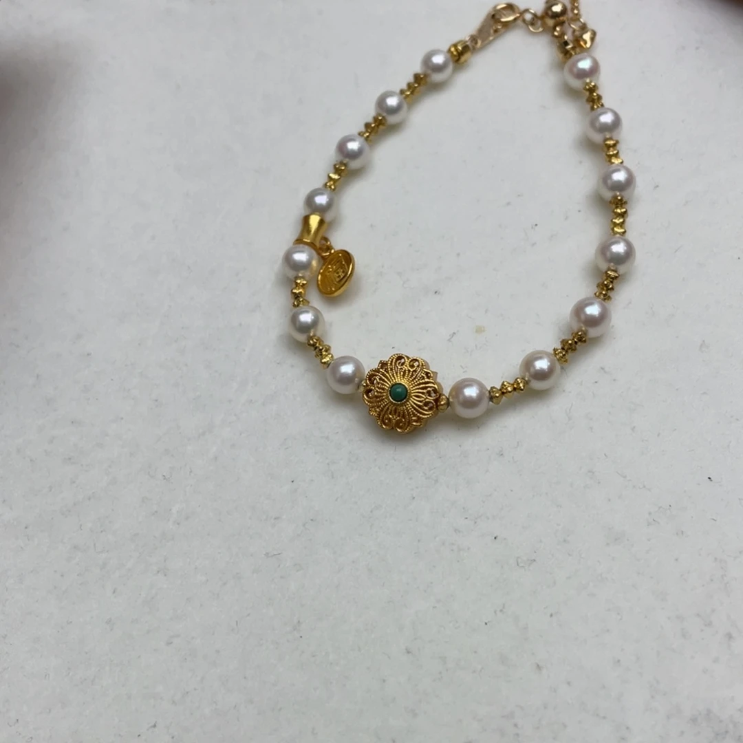 海水珍珠手绳银S925镶嵌