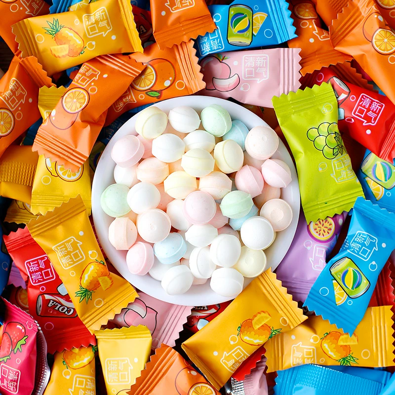 无糖薄荷糖 清新多口味水果糖休闲清口含片小零食
