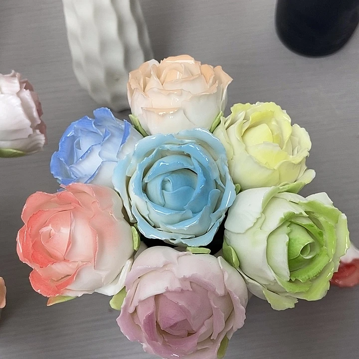 陶瓷纯手工捏花设计