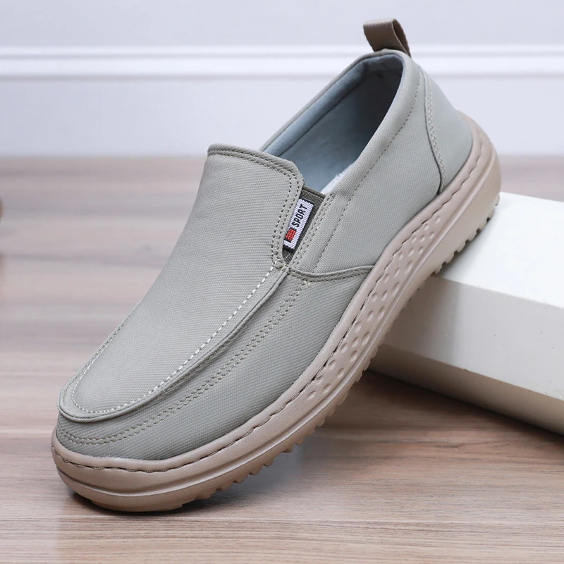 春新款宽脚爸爸鞋透气单鞋加肥鞋防滑老北京休闲男鞋一脚蹬懒人鞋