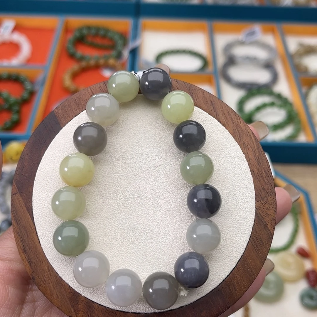 和田玉未镶嵌手串A41卡12