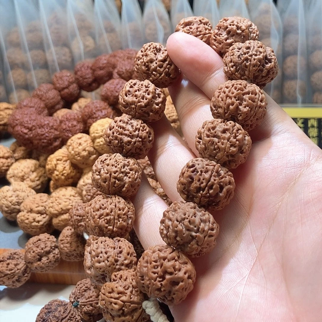 吊坠金刚菩提沙*哑私人订制矮桩粗筋满肉双龙梅花22mm