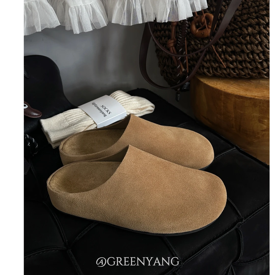 老羊家~复古风勃肯鞋2025春季新款松弛感包头懒人半拖博肯拖鞋女