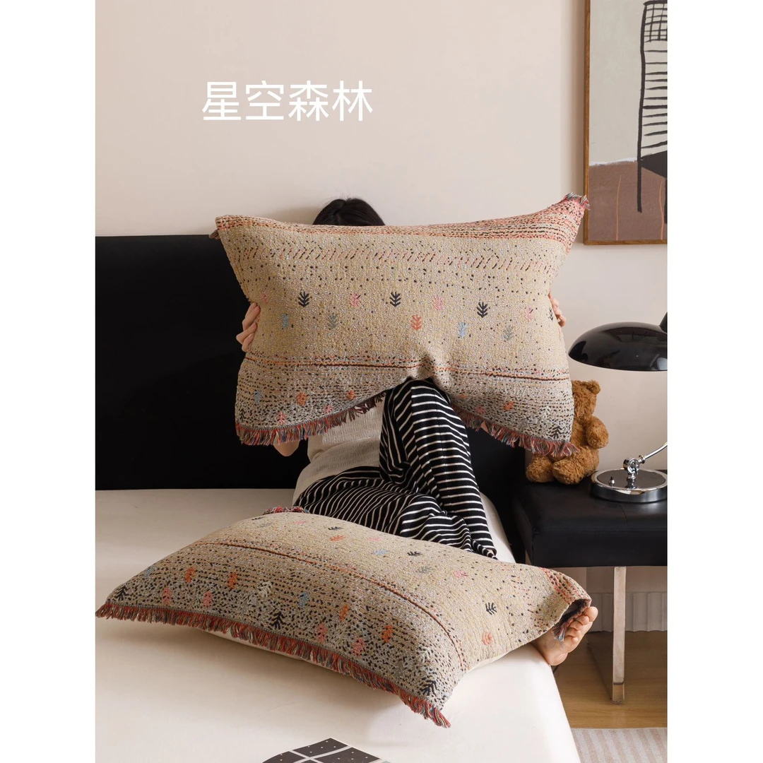 【孙大漂亮】全棉六层纱布流苏枕巾  my-164