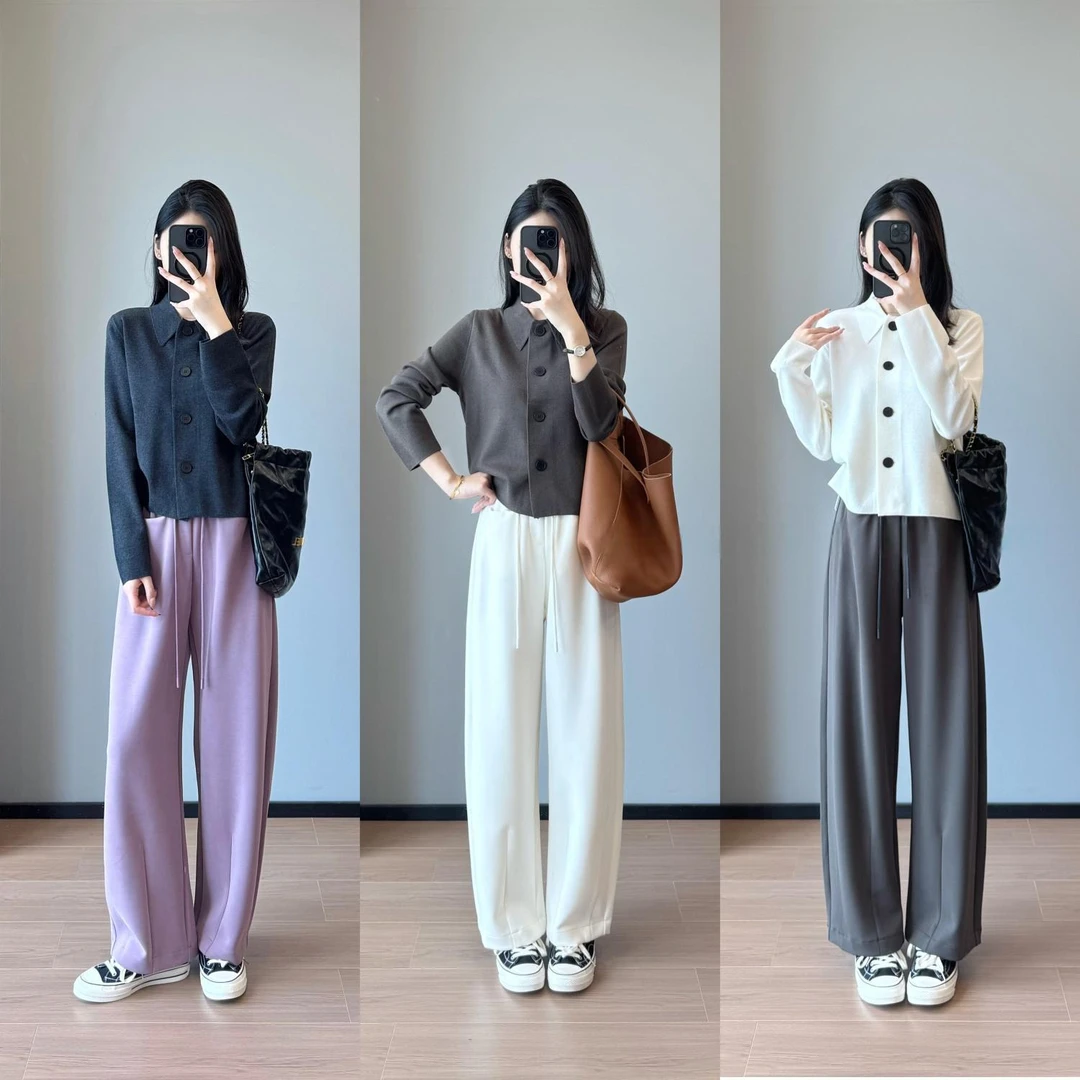 不经意的炫耀！巴素兰羊毛翻领毛衣开衫简约气质外套25秋