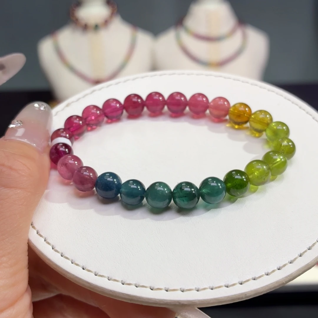 碧玺手链未镶嵌天然碧玺