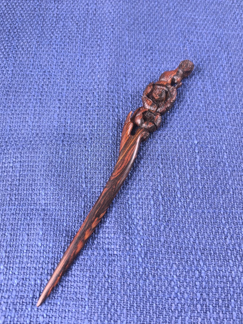 海南黄花梨，发簪，梅花发簪，中国风复古