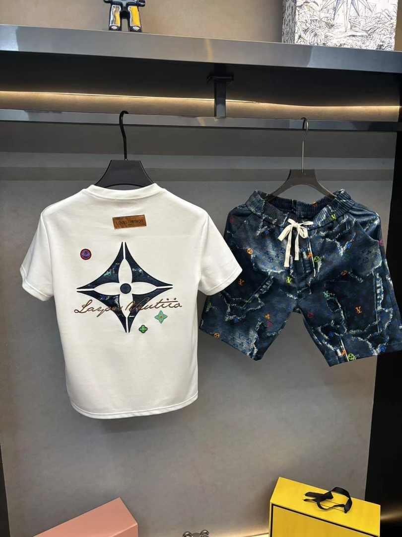 男士夏季新款轻奢休闲百搭修身时尚套装K621