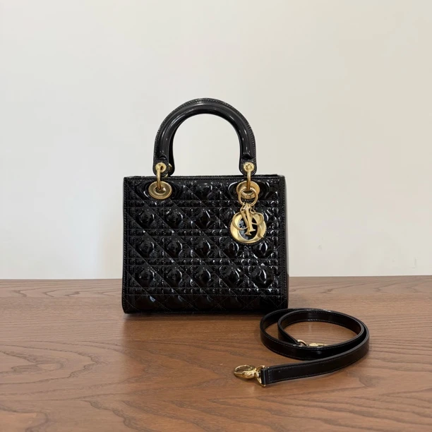 99新 DIOR/迪奥 Dior迪奥 漆皮五格戴妃包 尺寸24×20