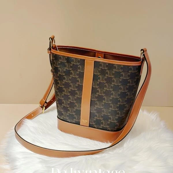 大吉中古/Celine瑟琳小号老花水桶斜挎包