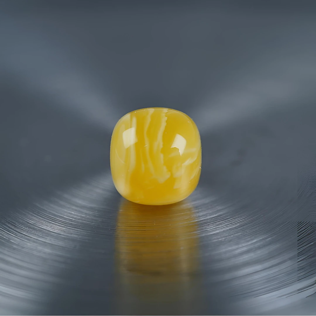 胶皮橘白拉丝妖花老型尺寸10.3*9.4mm琥珀蜜蜡