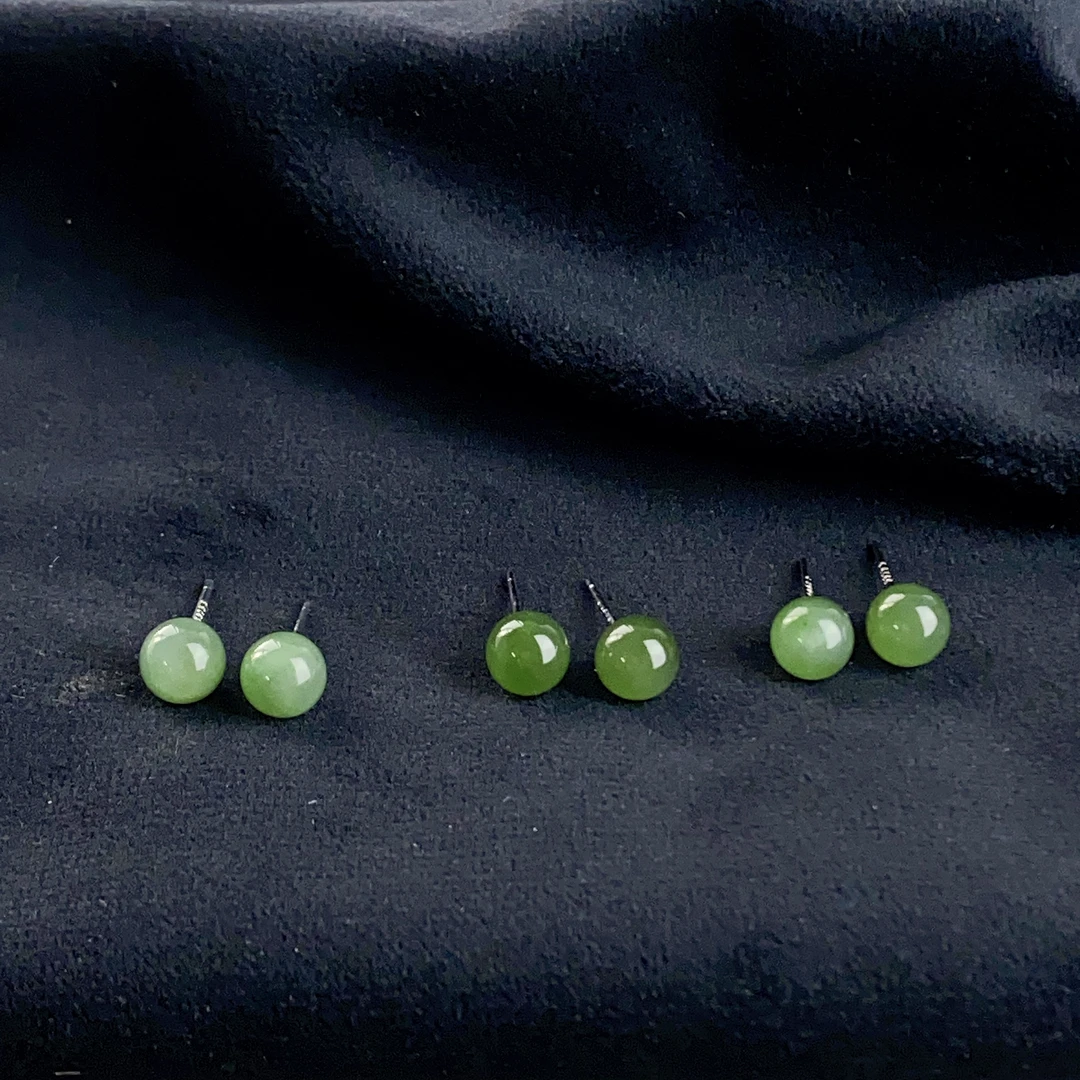 1888/ ZY888-726 和田玉时尚百搭925镶耳钉/多样性发/一件