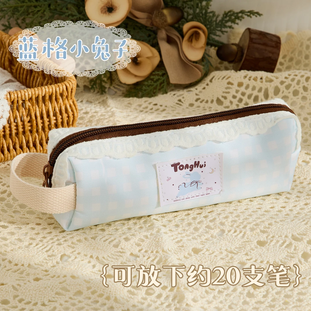 简约格子笔袋ins风高颜值女生2025新款文具盒大容量小学生铅笔盒