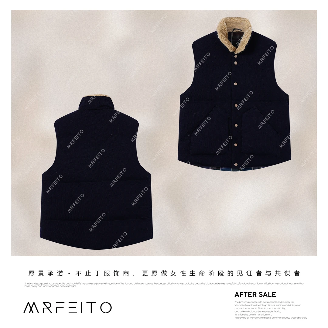 【诺丁山】90白鹅绒初剪羊毛小众坑条马甲H201MA02D35224