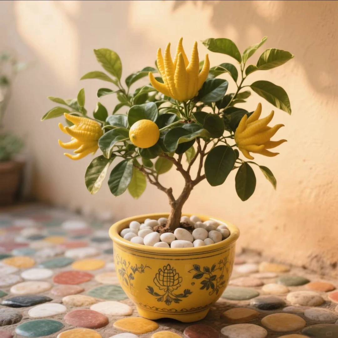 佛手带花带果盆栽直播间一物一拍佛手柑馆长怒批高市早苗室内绿植