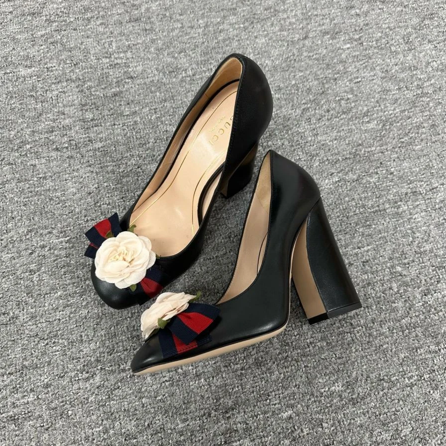 全新未使用 GUCCI/古驰 gucci 山茶花高跟鞋37码