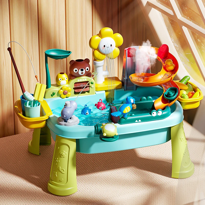 儿童洗碗机台玩具洗菜池盆出水龙头循环玩水过家家厨房女孩2一3岁