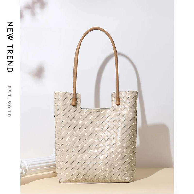 托特包2025新款编织手提大包牛皮上班通勤单肩包女大容量真皮女包
