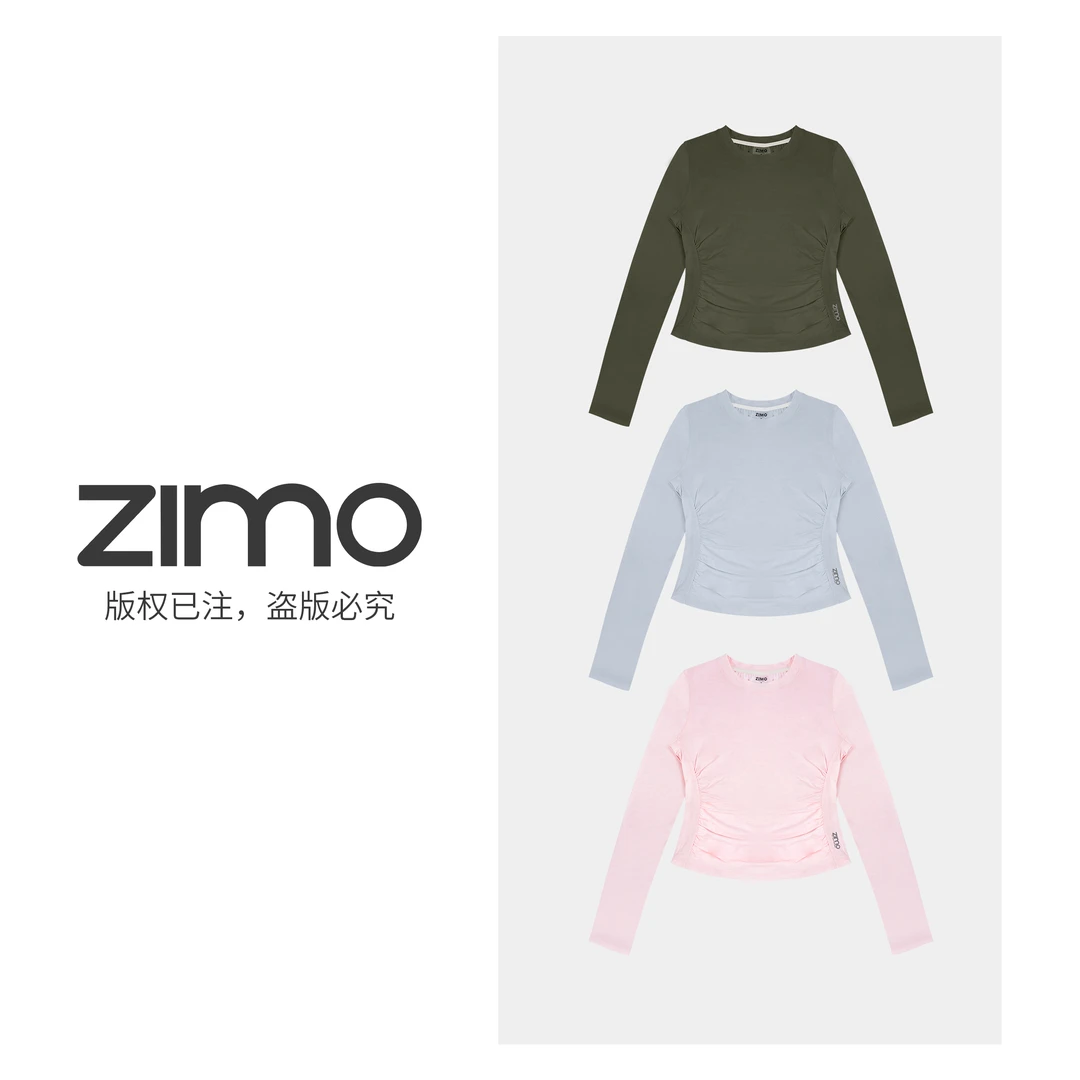 女士捏褶长袖162-zimo-瑜伽健身瑜伽服健身服休闲百搭YFCX162