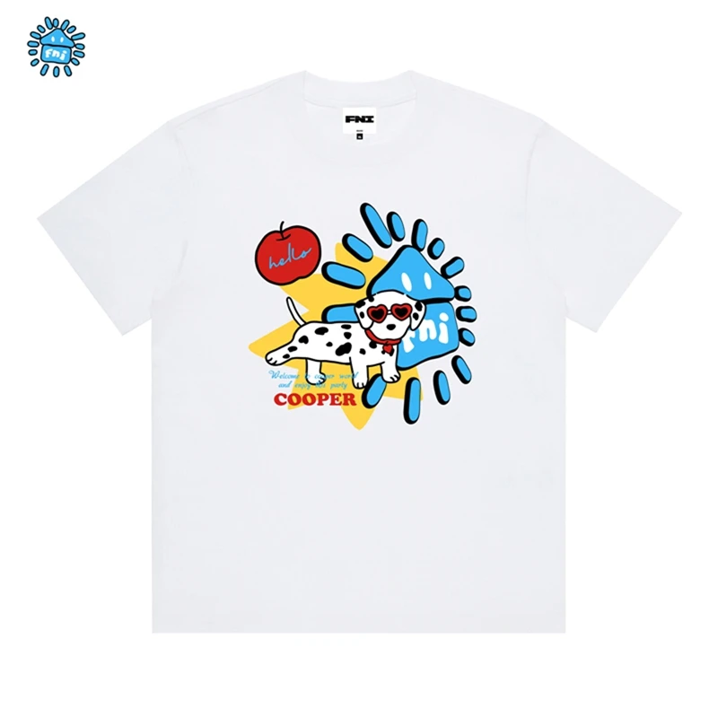 FNI Cooper系列（冲浪小狗）卡通趣味纯棉短袖男女同款t恤新款发泡
