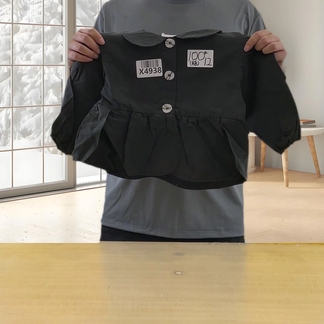 X4938A黑色短款小风衣男女童清仓