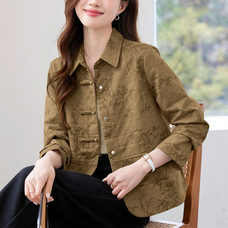 新中式外套女2025春新款中年妈妈小个子宽松显瘦时尚爆款休闲上衣