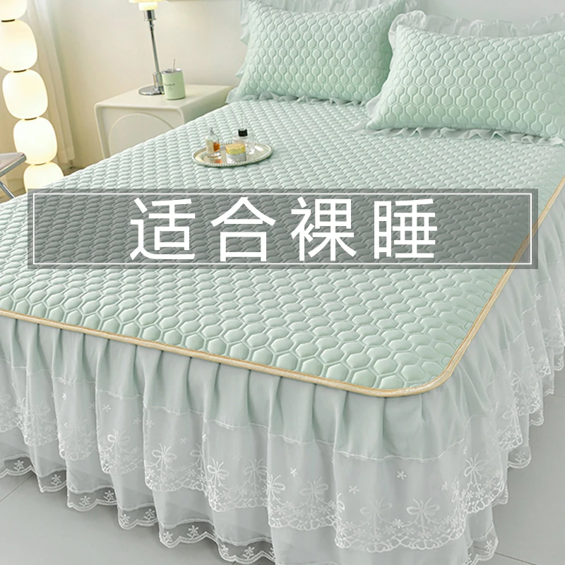 乳胶凉席冰丝席夏天专用2025新款床笠罩夏季空调席床罩软席三件套