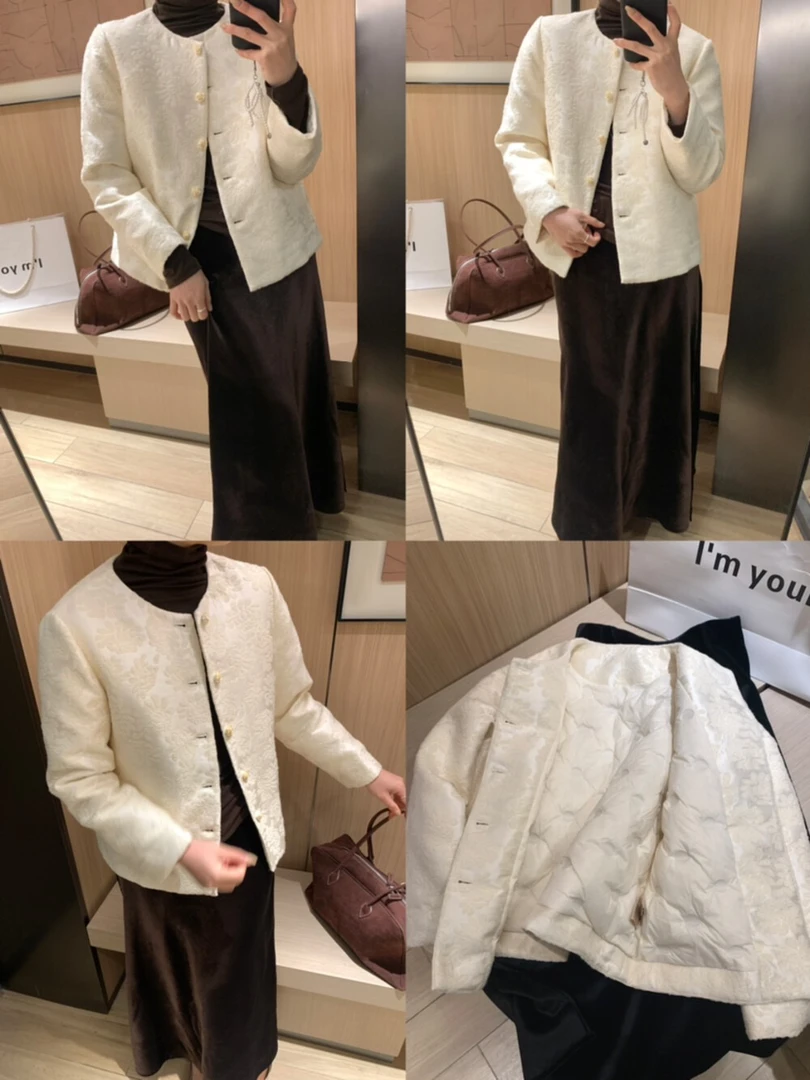 冬上新！【AMZG】古典花纹设计保暖羽绒外套含50驼毛9590#