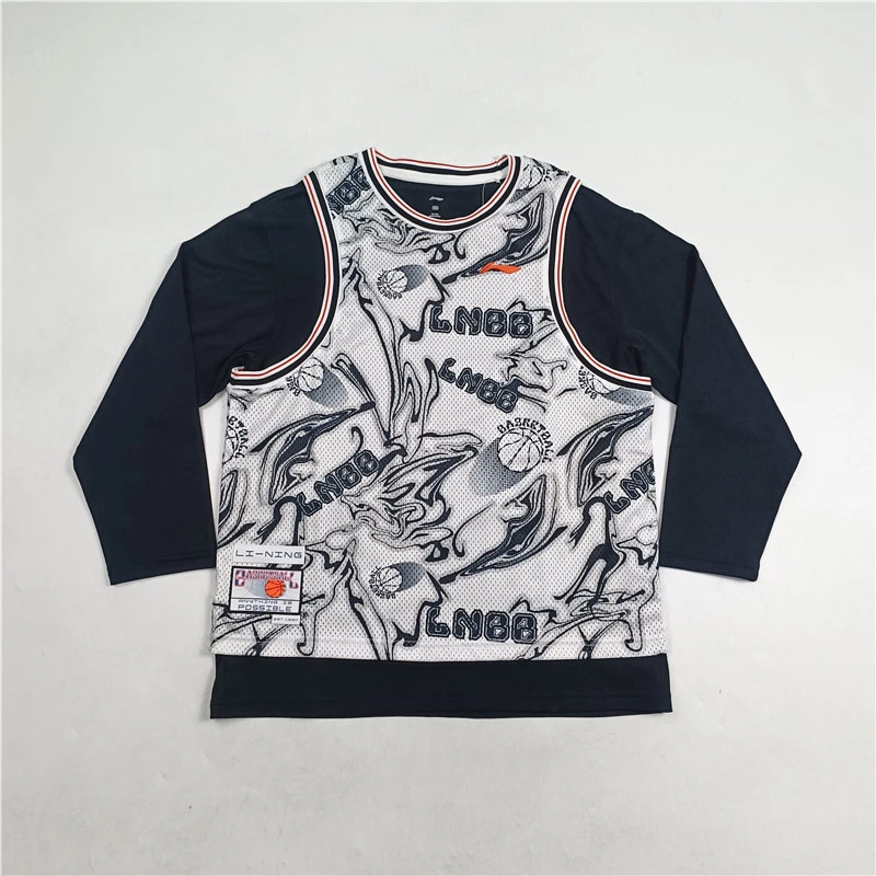 李宁男中大童篮球系列春秋长袖文化衫宽松休闲长袖T恤YHST139-B品