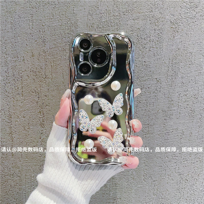 （华为Pura70系列）曲边纹电镀适用华为Pura70/70Pro/ultra手机壳潮