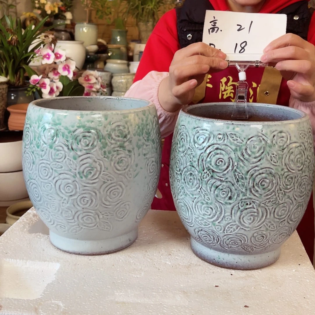 紫砂花盆高度21口径18