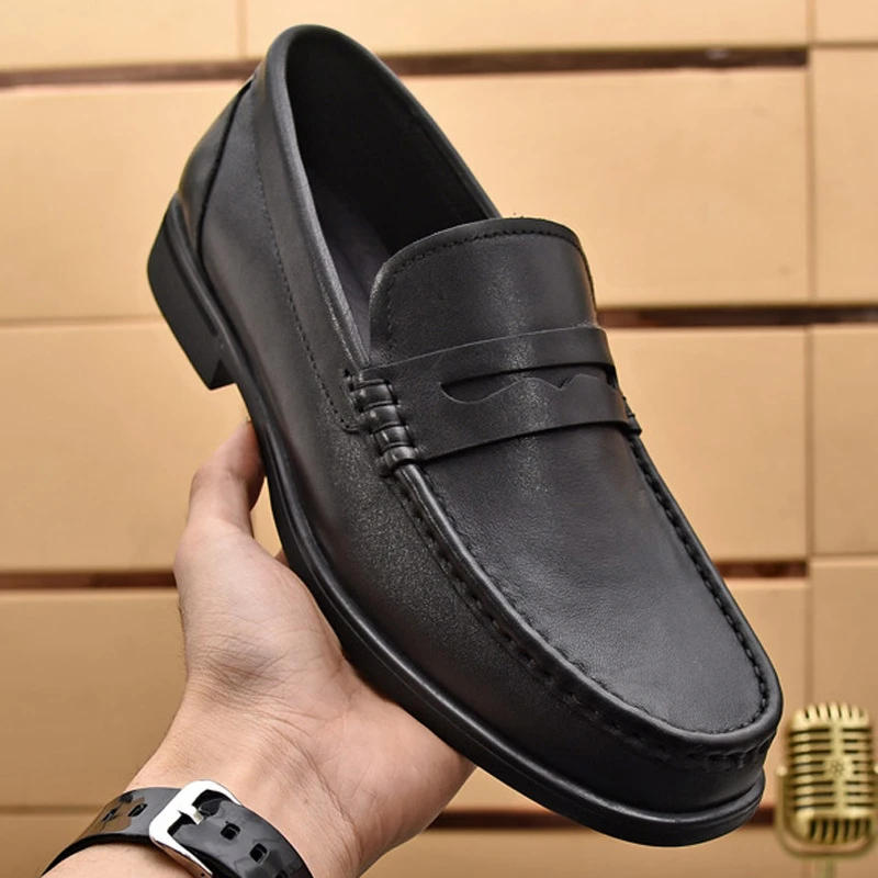 2025秋季新款英伦风复古擦色手工鞋方头套脚软底商务正装皮鞋男款