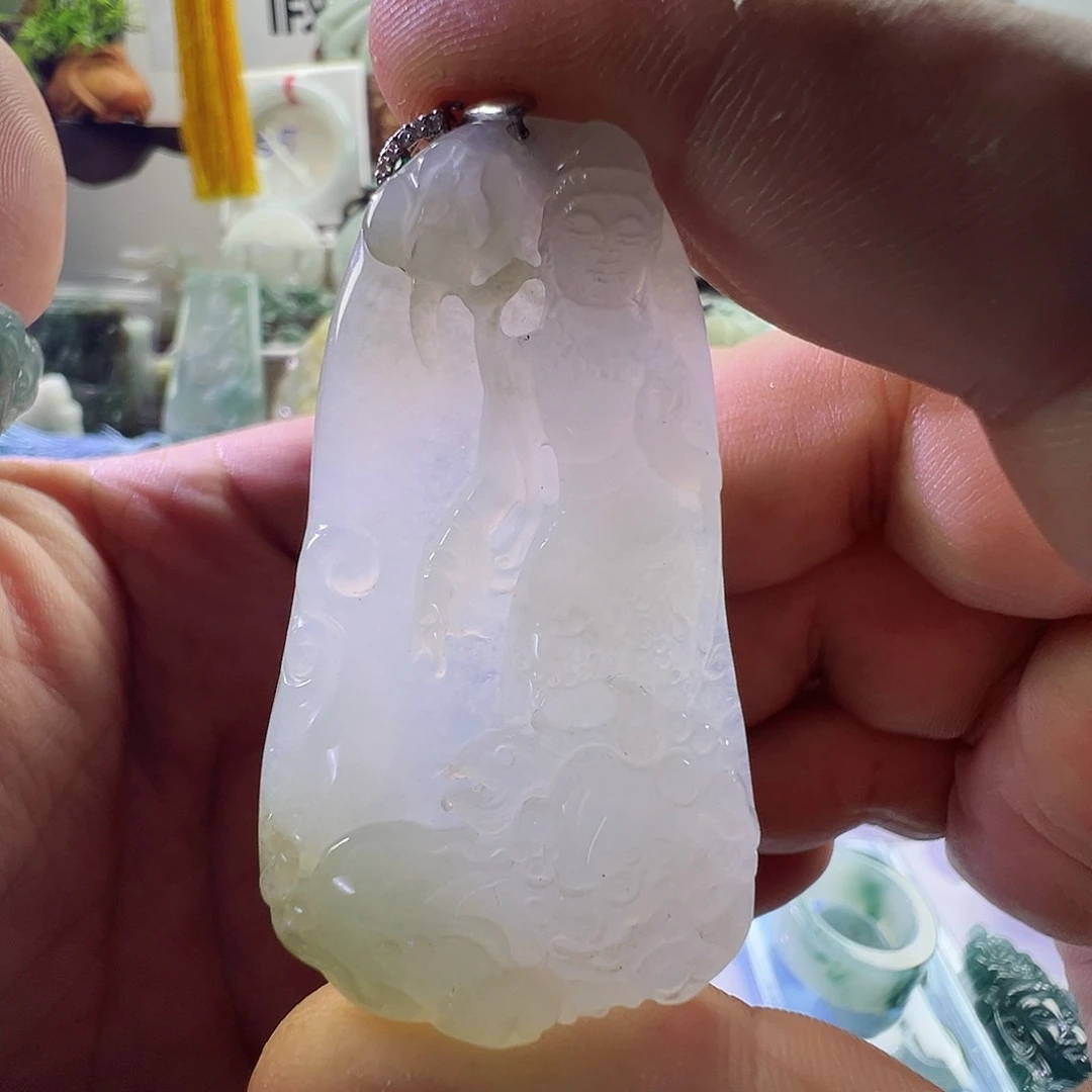 翡翠未镶嵌颈饰翡翠文殊