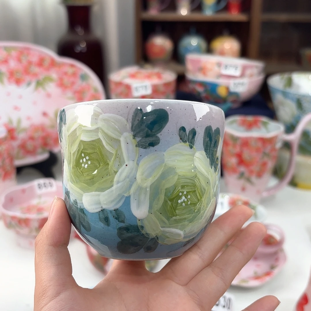 景德镇手绘高温釉下彩陶瓷茶具