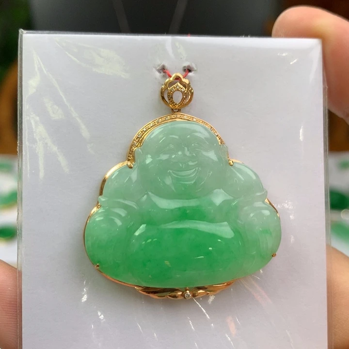 颈饰18K金镶嵌翡翠翡翠吊坠