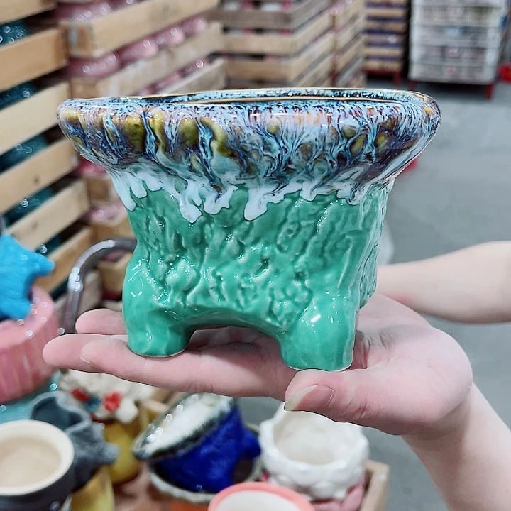 有孔，凑10元包邮陶瓷花盆发货！