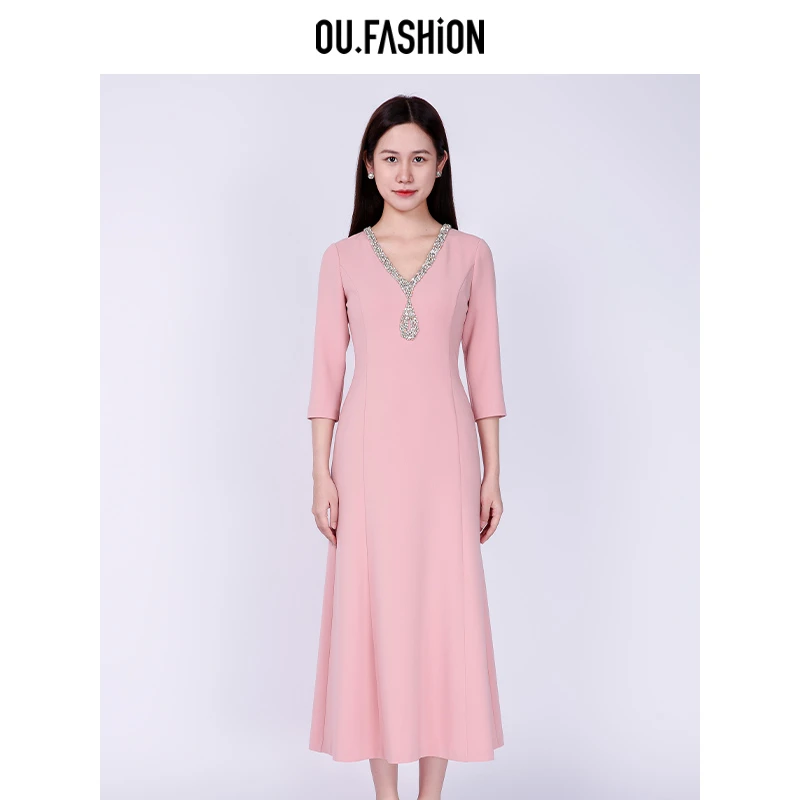 OU.FASHION/欧点法式醋酸时尚连衣裙1122440313