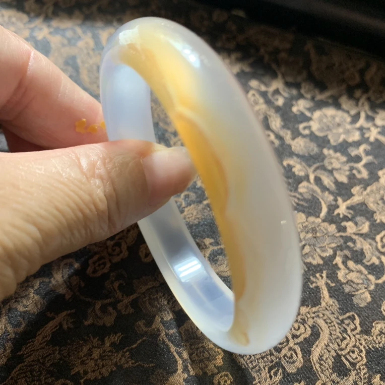 1201天然玛瑙手镯女款冰底意境冰透54-11.8-7.5送妈妈老婆礼物