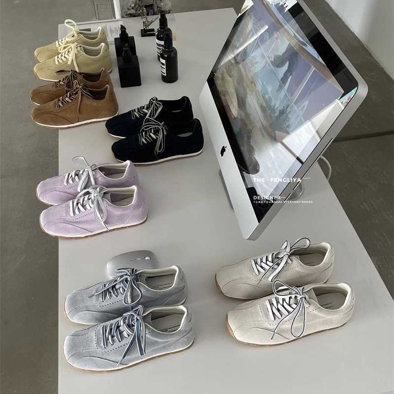 小白鞋女2025春季新款复古百搭德训阿甘鞋超软平底休闲学生板鞋女