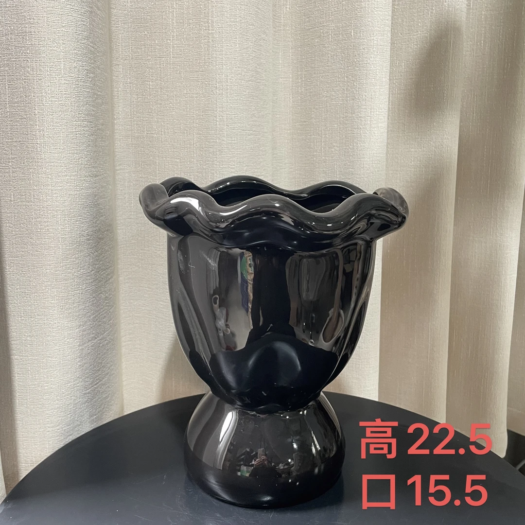 无孔花盆手捧花法式结婚花瓶客厅摆放花红色花瓶花瓶ins风高颜值