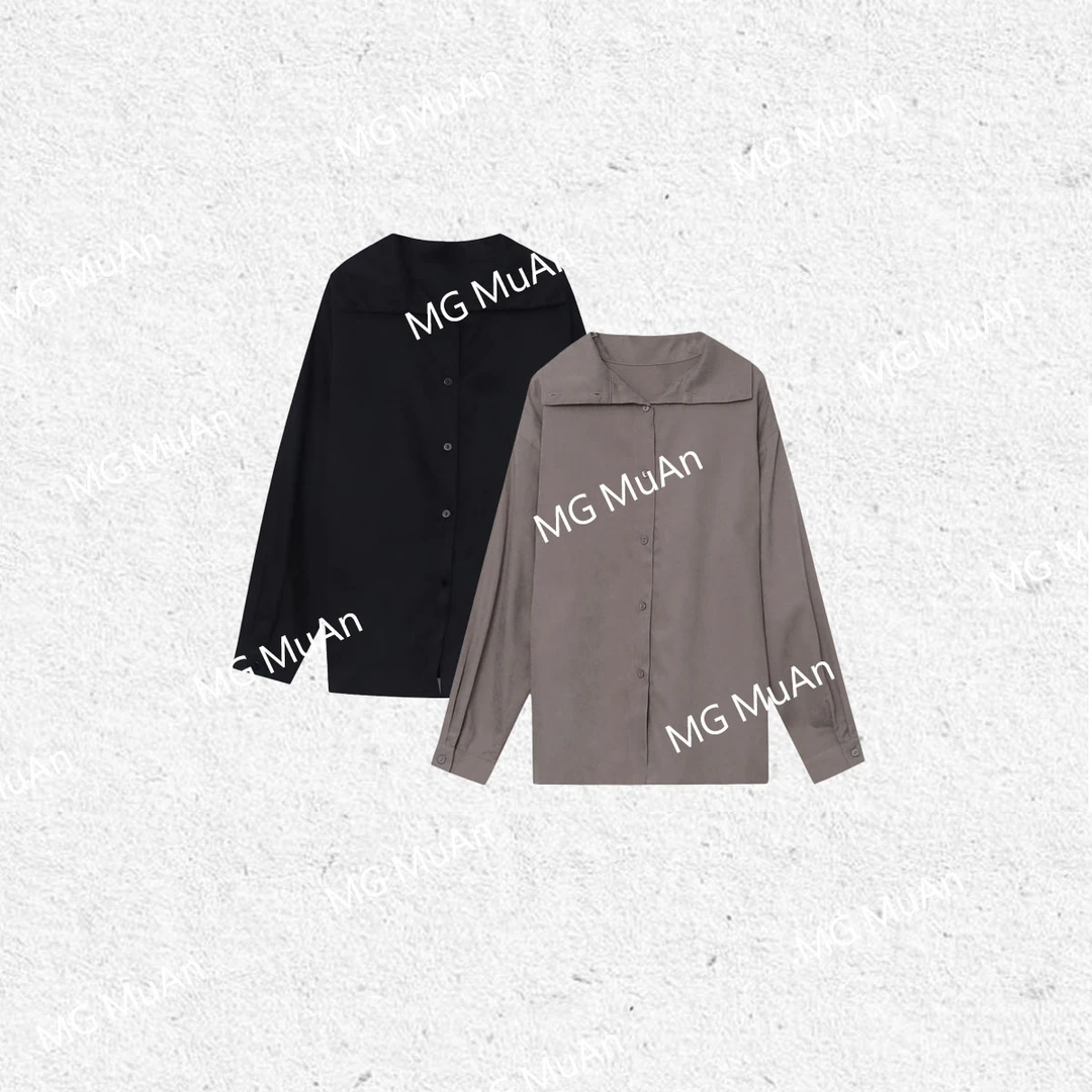 木岸【柏林衬衫】MUAN定制高级百搭宽松立领衬衫外套上衣女MJ-B085
