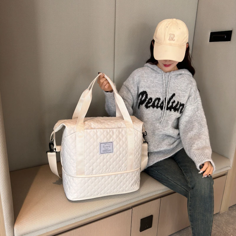 轻便透气大容量扩容减负旅行包菱格可套拉杆登机包家庭收纳衣物袋