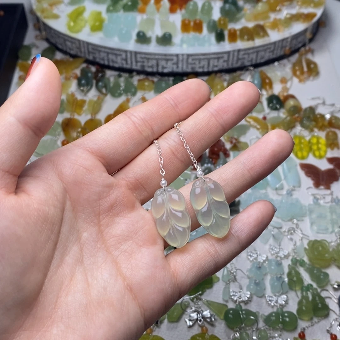 蛇纹石玉合金耳饰/颈饰