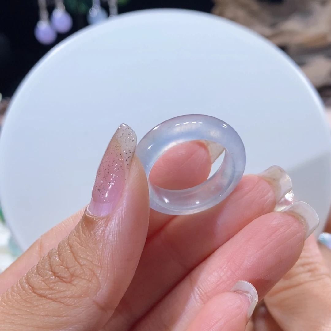 翡翠未镶嵌颈饰翡翠白冰戒圈