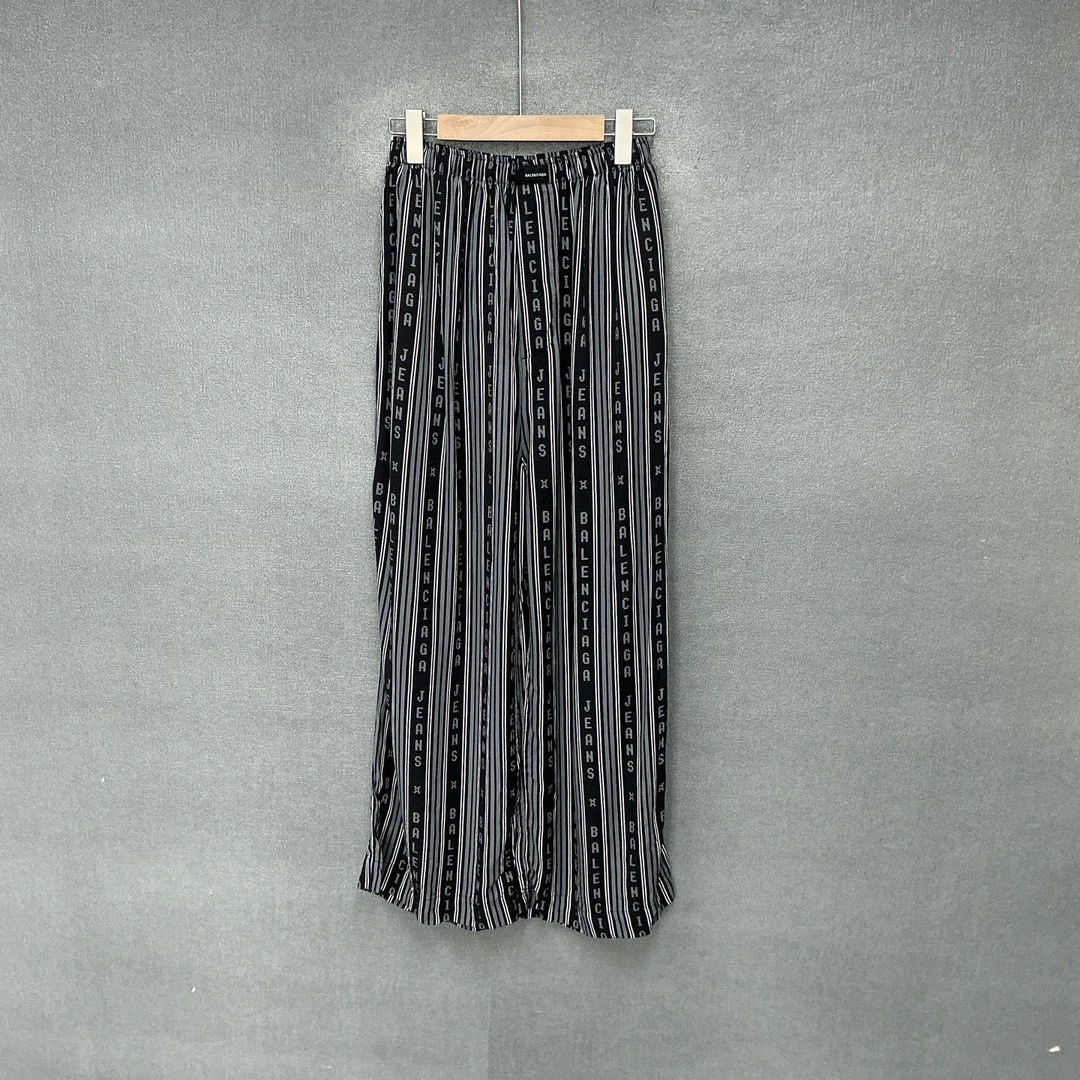 未使用 Balenciaga/巴黎世家 满印弹幕条纹长裤 全新46码/4290
