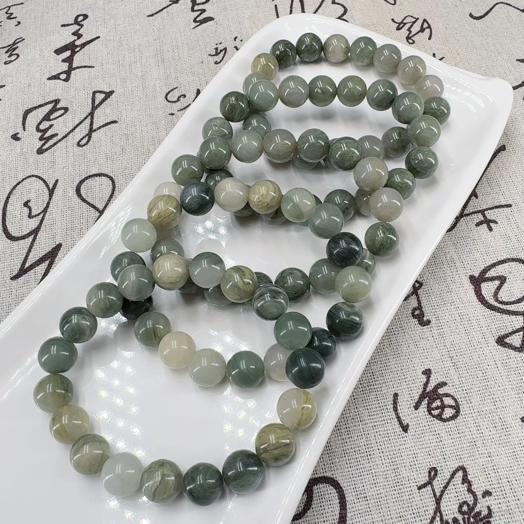 A055 绿草石阿拉善10毫米手串 多样性发一串