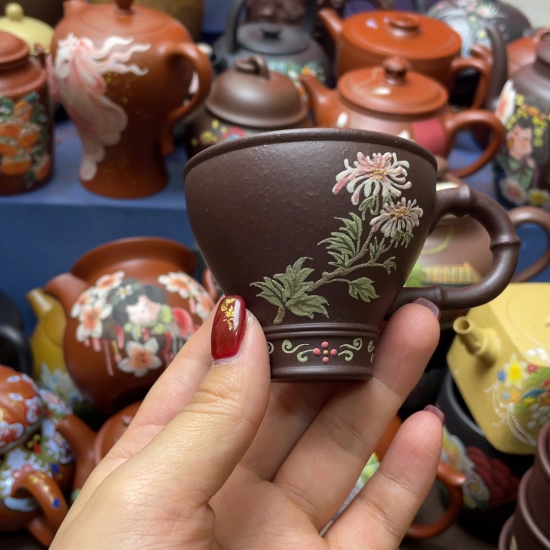 茶杯红泥紫砂主人杯100cc