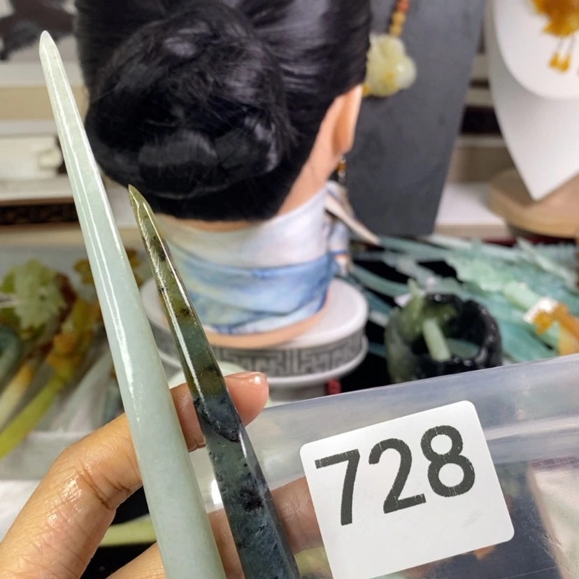 【闪购商品】岫玉发饰未镶嵌啦*丫