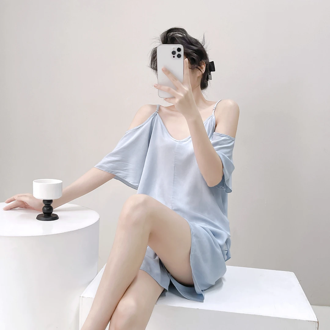 2025新款棉绸睡衣女士甜美印花薄款高级感简约休闲家居服可外穿